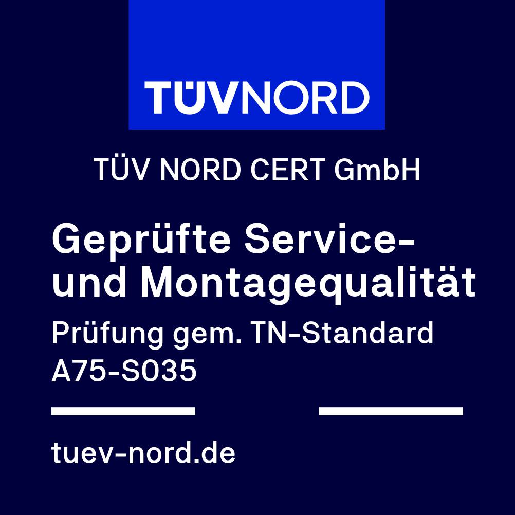 Das Siegel „Geprüfte Service- und Montagequalität“ vom TÜV Nord